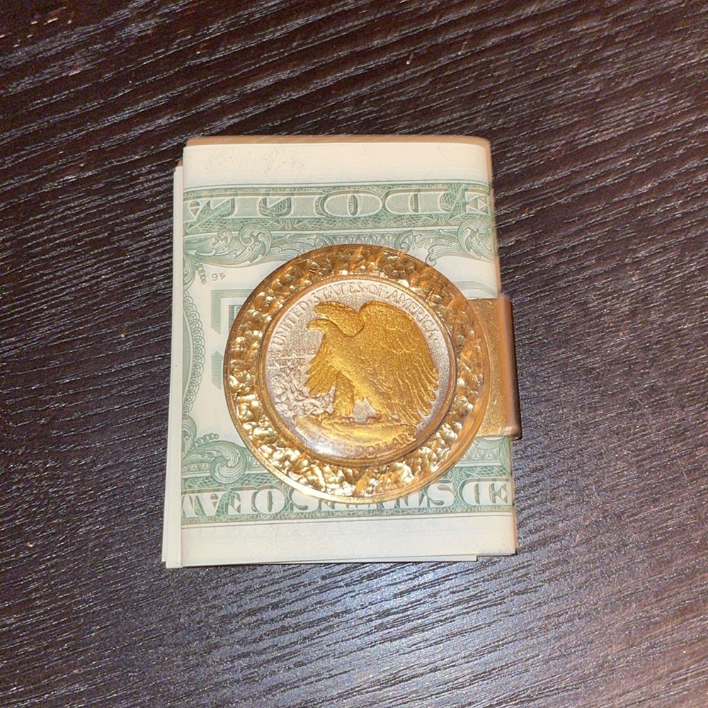 Vintage Walking Liberty Half Dollar Coin Money Clip.